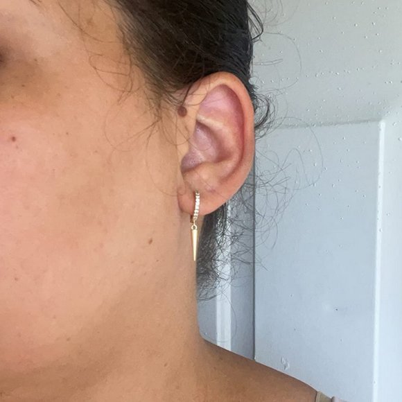 Silver Dangle Earrings Drop Dangling Sterling White Gold Plated 14K Awl Jewelry - Picture 5 of 5